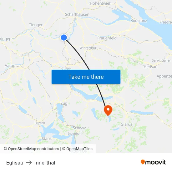Eglisau to Innerthal map