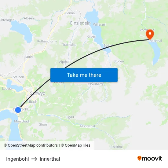 Ingenbohl to Innerthal map