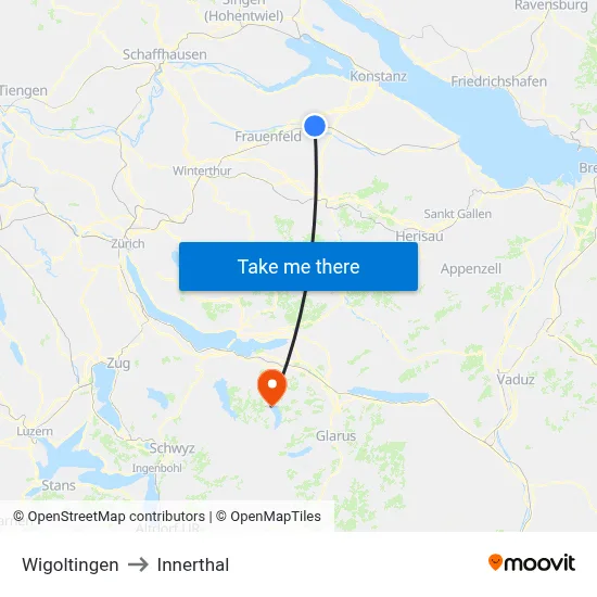 Wigoltingen to Innerthal map