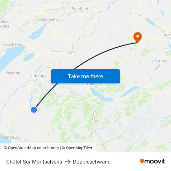 Châtel-Sur-Montsalvens to Doppleschwand map