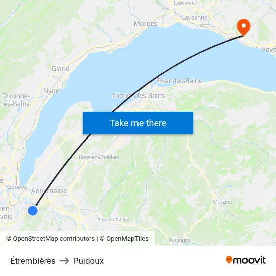 Étrembières to Puidoux map