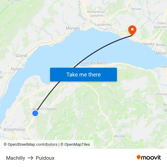 Machilly to Puidoux map