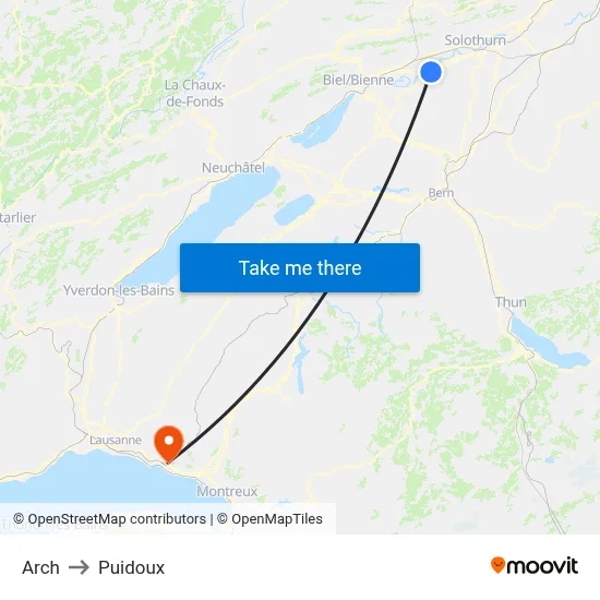 Arch to Puidoux map