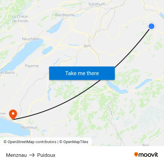 Menznau to Puidoux map