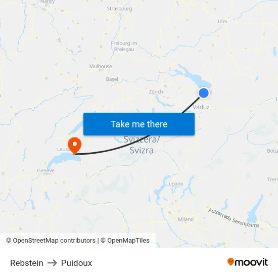 Rebstein to Puidoux map