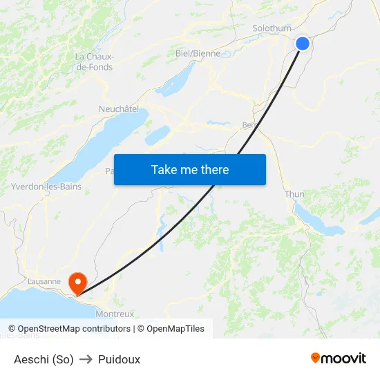 Aeschi (So) to Puidoux map