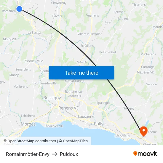 Romainmôtier-Envy to Puidoux map