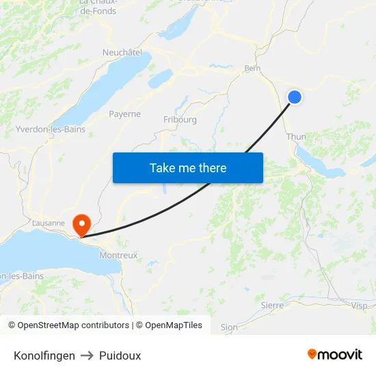 Konolfingen to Puidoux map