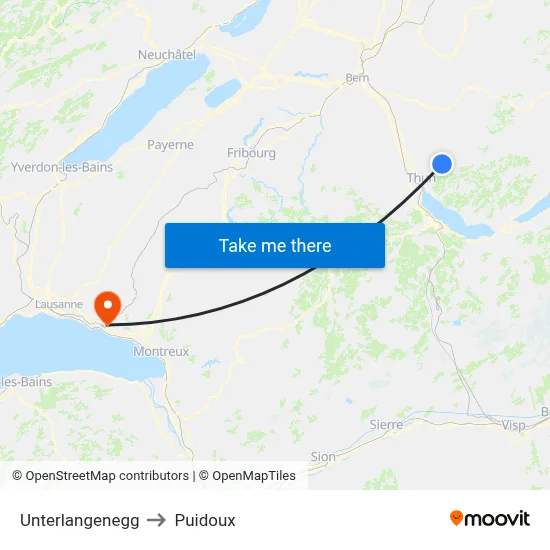 Unterlangenegg to Puidoux map