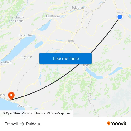 Ettiswil to Puidoux map