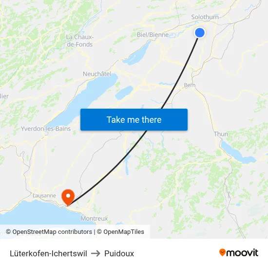 Lüterkofen-Ichertswil to Puidoux map