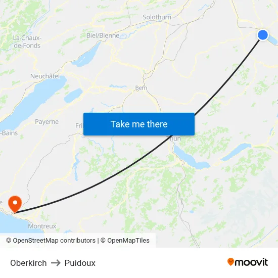 Oberkirch to Puidoux map