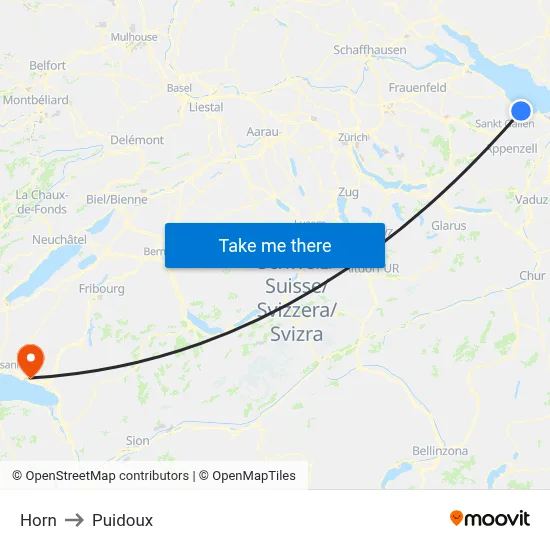 Horn to Puidoux map