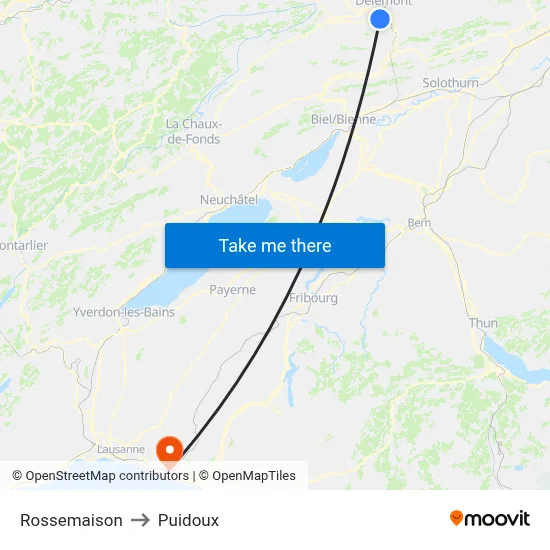 Rossemaison to Puidoux map