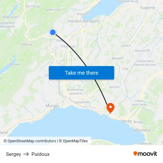 Sergey to Puidoux map