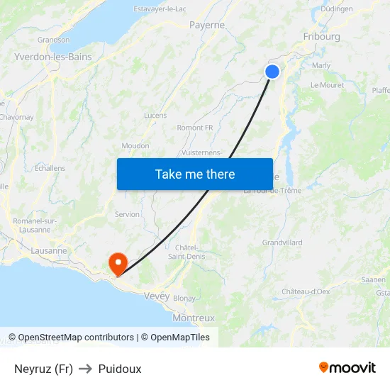 Neyruz (Fr) to Puidoux map