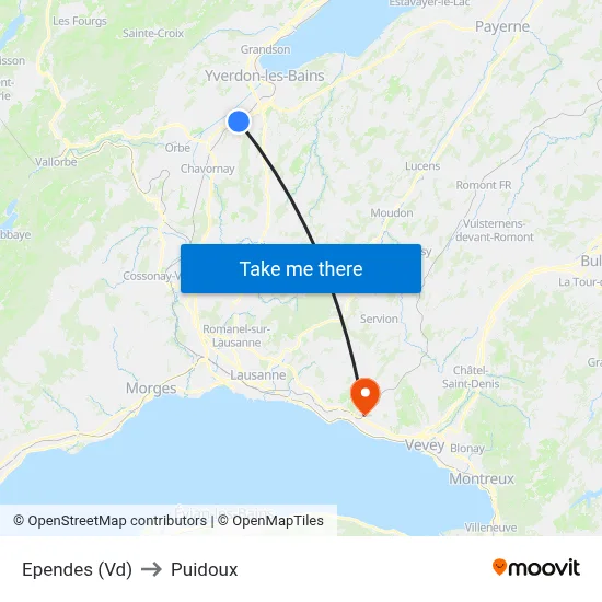 Ependes (Vd) to Puidoux map