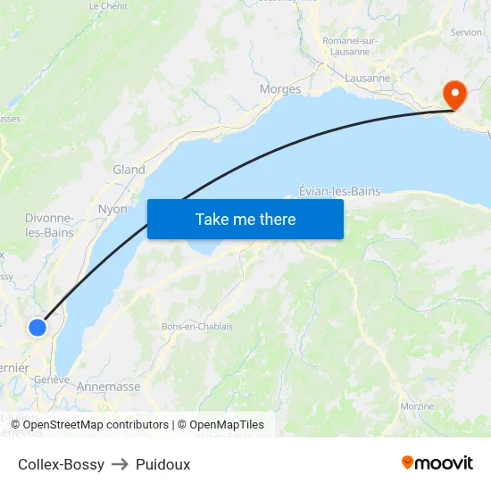Collex-Bossy to Puidoux map
