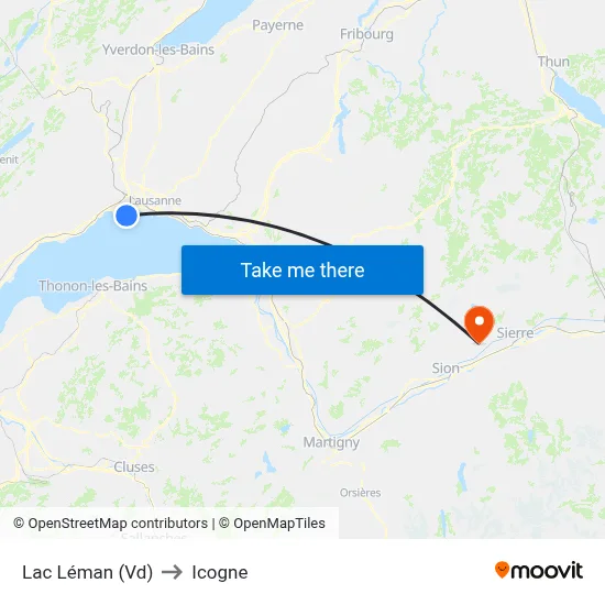 Lac Léman (Vd) to Icogne map