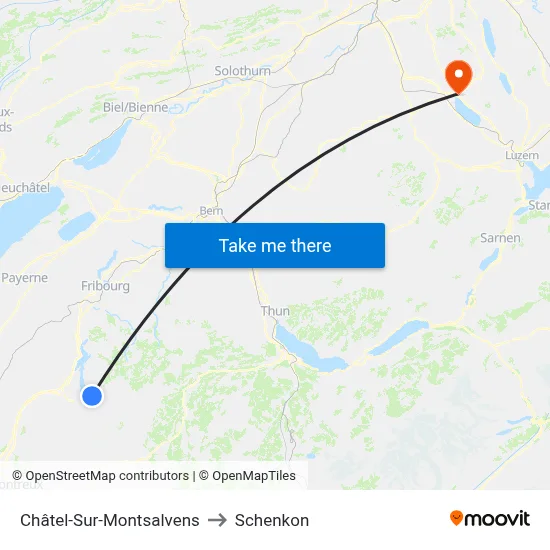 Châtel-Sur-Montsalvens to Schenkon map