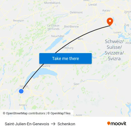 Saint-Julien-En-Genevois to Schenkon map