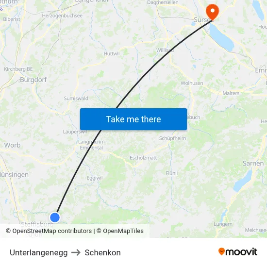 Unterlangenegg to Schenkon map