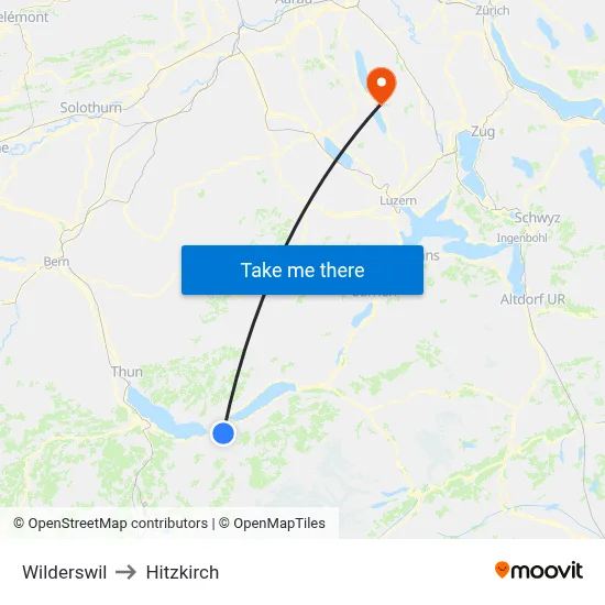 Wilderswil to Hitzkirch map