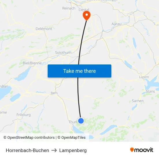 Horrenbach-Buchen to Lampenberg map