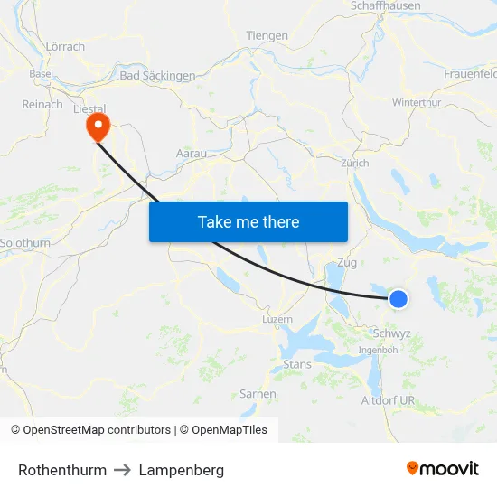 Rothenthurm to Lampenberg map
