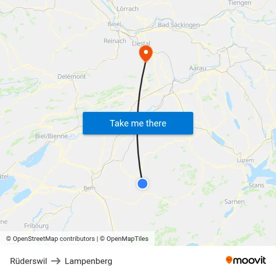 Rüderswil to Lampenberg map