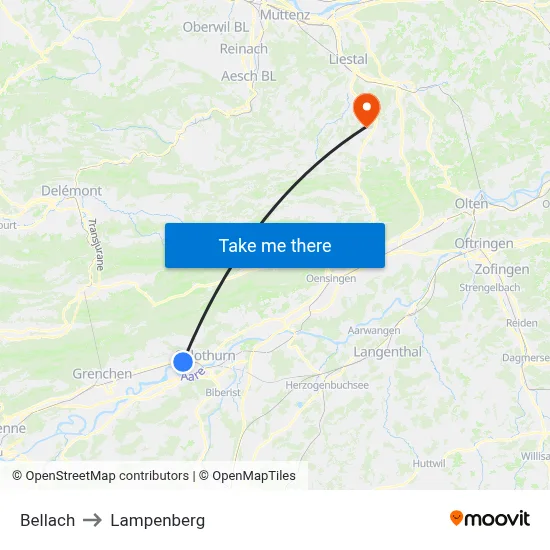 Bellach to Lampenberg map