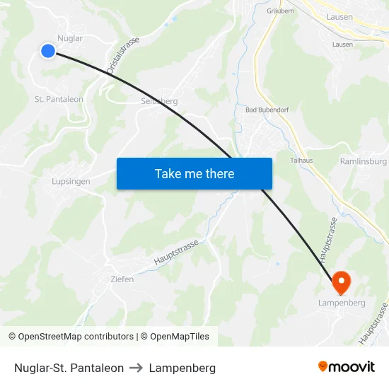 Nuglar-St. Pantaleon to Lampenberg map