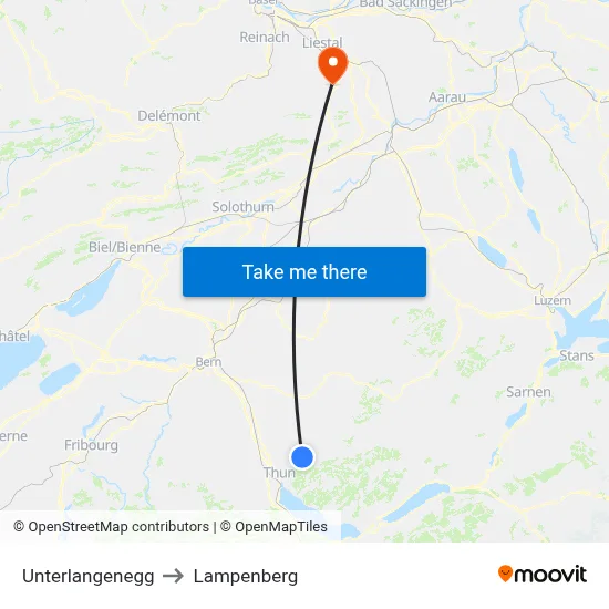 Unterlangenegg to Lampenberg map