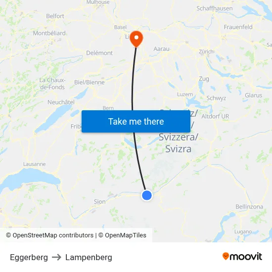Eggerberg to Lampenberg map