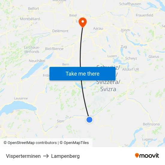 Visperterminen to Lampenberg map