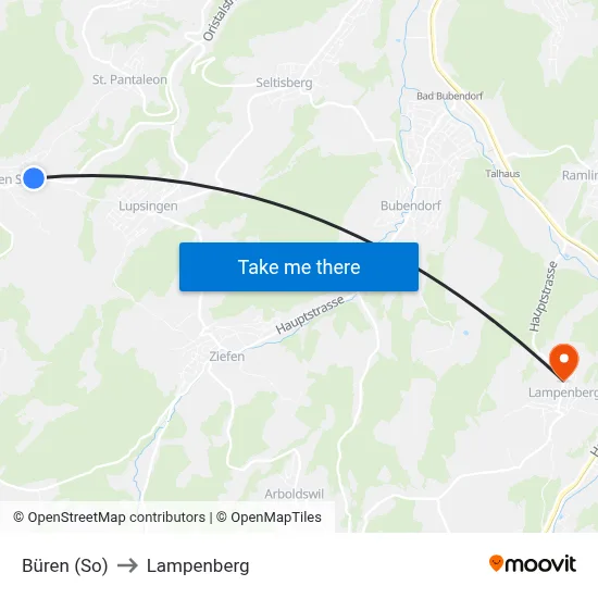 Büren (So) to Lampenberg map