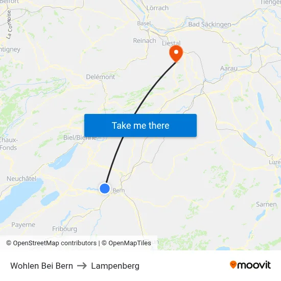 Wohlen Bei Bern to Lampenberg map