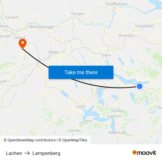 Lachen to Lampenberg map