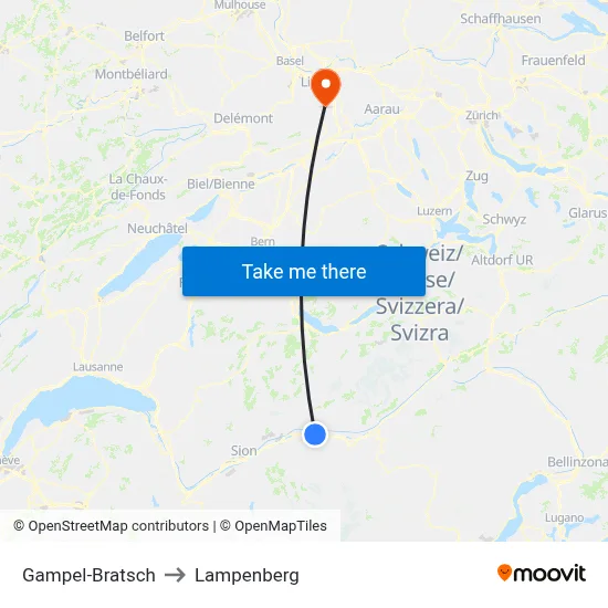 Gampel-Bratsch to Lampenberg map