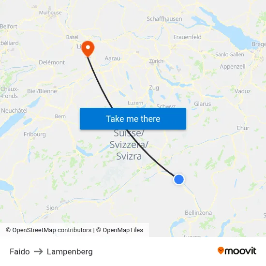 Faido to Lampenberg map