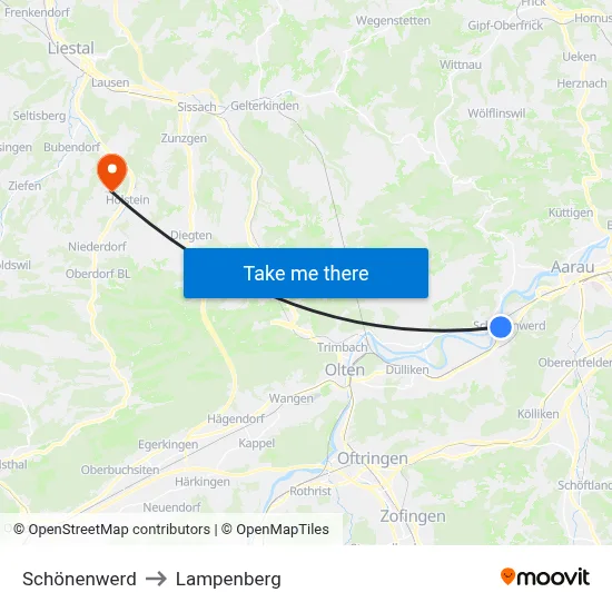 Schönenwerd to Lampenberg map