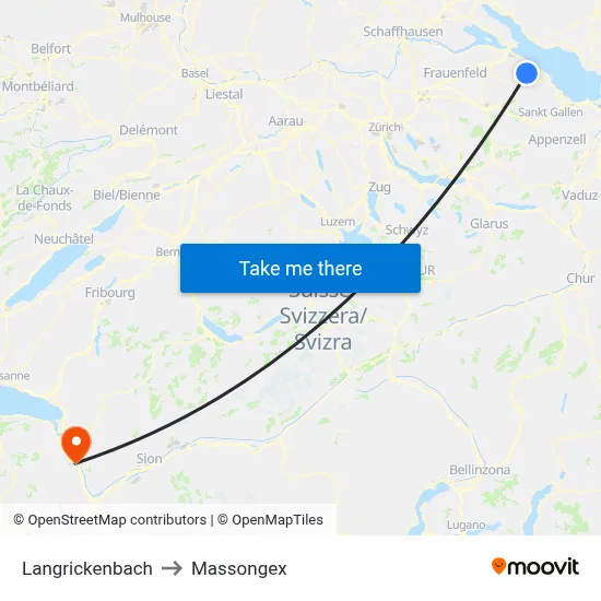 Langrickenbach to Massongex map