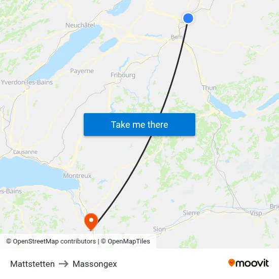 Mattstetten to Massongex map
