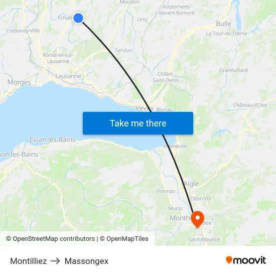 Montilliez to Massongex map