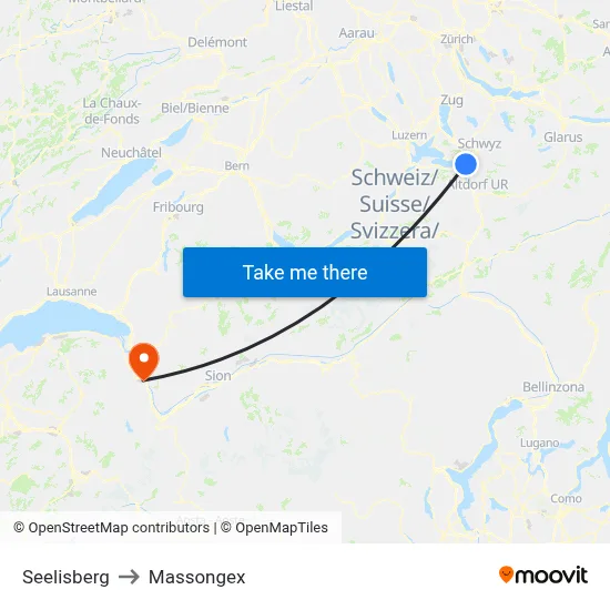 Seelisberg to Massongex map