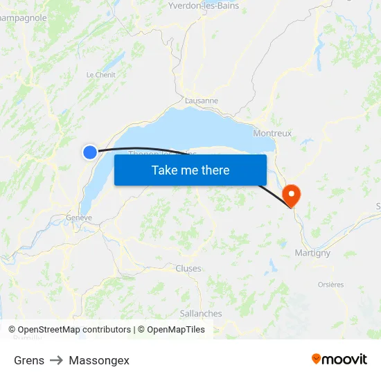 Grens to Massongex map