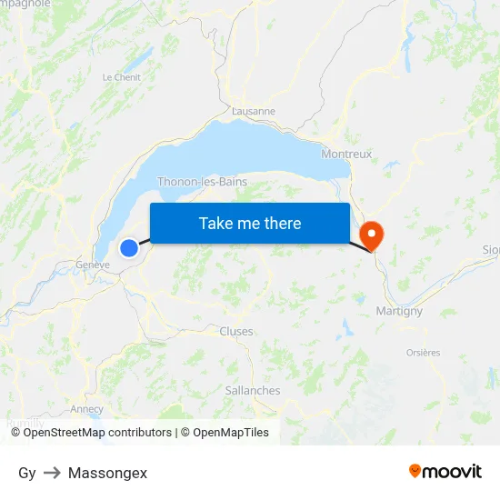 Gy to Massongex map