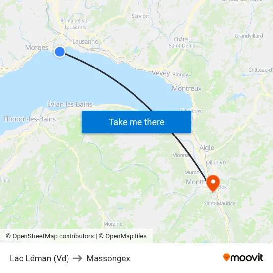 Lac Léman (Vd) to Massongex map