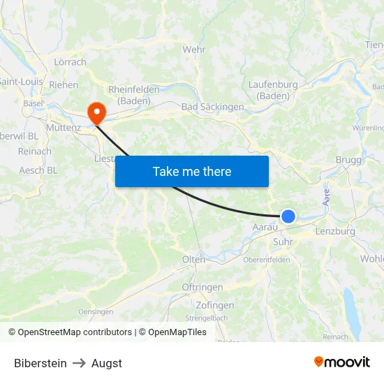 Biberstein to Augst map