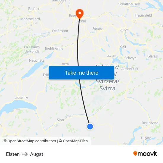 Eisten to Augst map